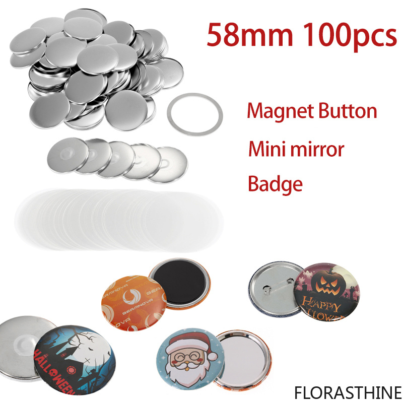 100 conjuntos de materiais par - Button Badge Blank avaliação e preço